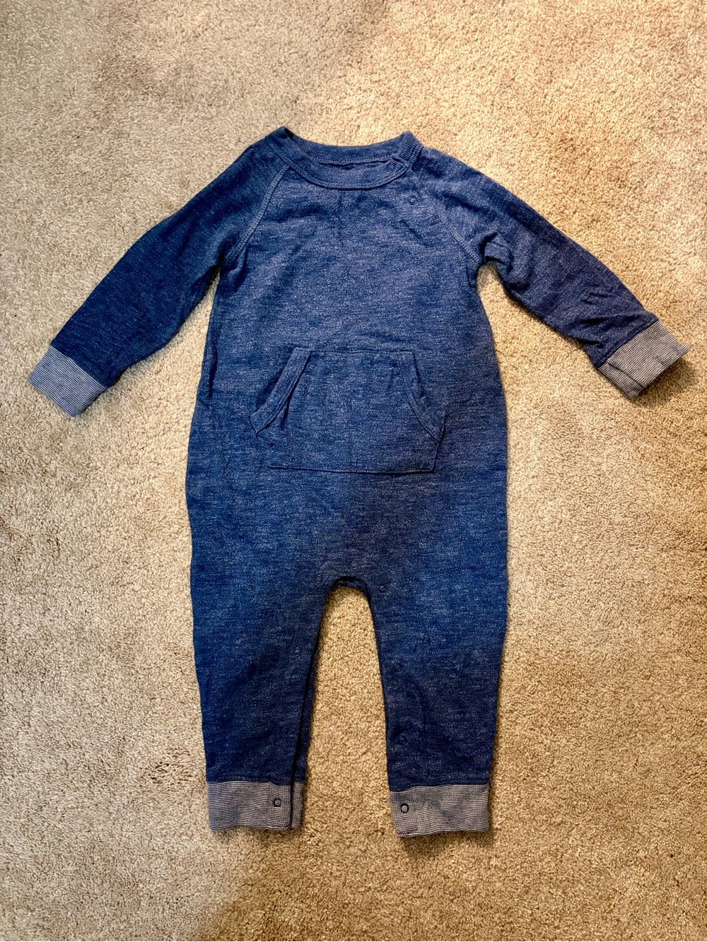 Gap baby Navy Blue Long-Sleeve Footed One-Piece